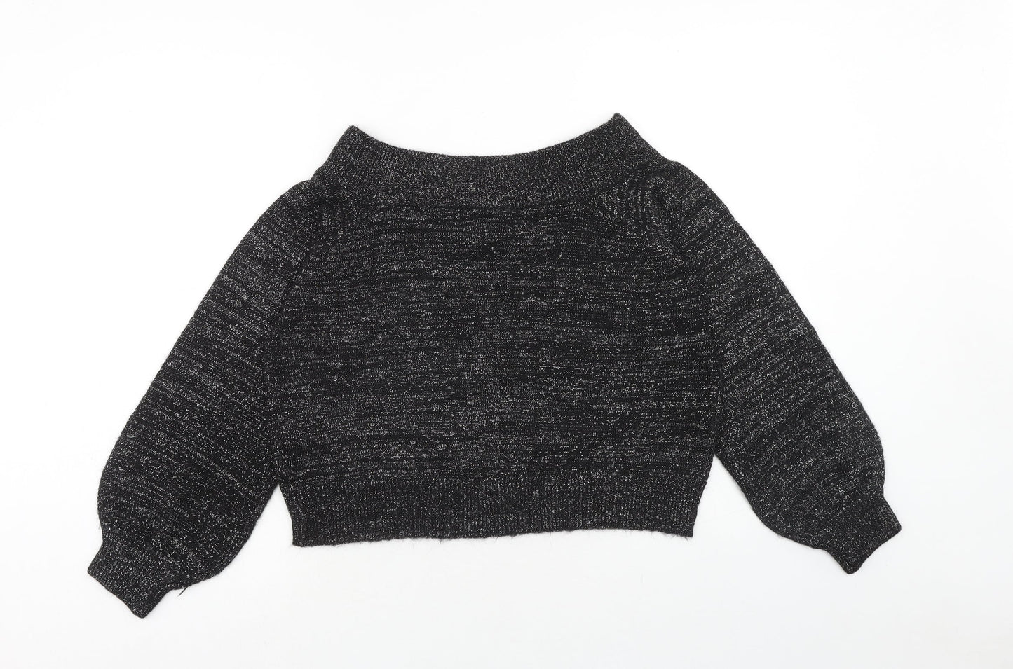 H&M Womens Blue Boat Neck Acrylic Pullover Jumper Size S