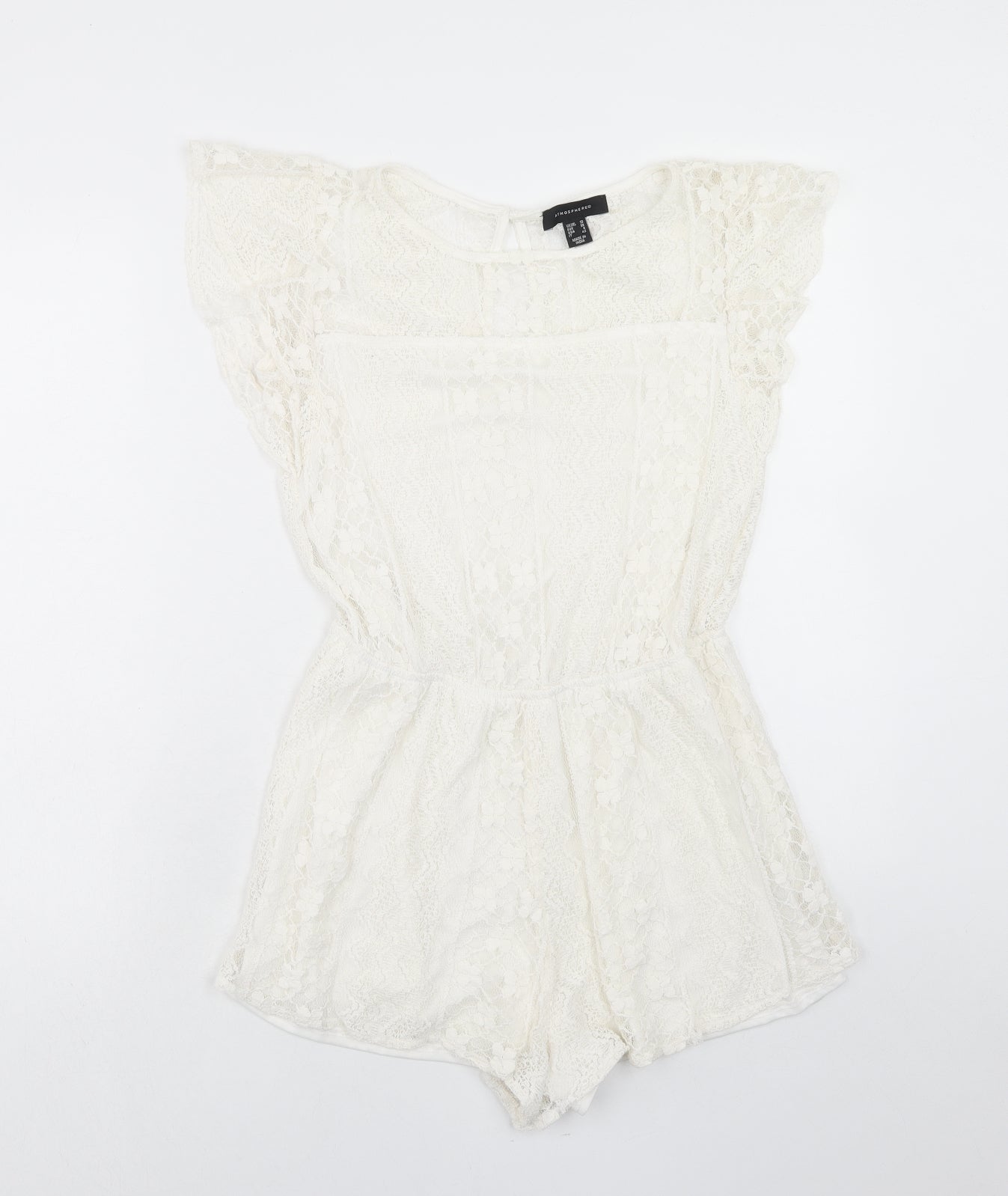 Atmosphere Womens Ivory Cotton Bodysuit One-Piece Size 10 Button