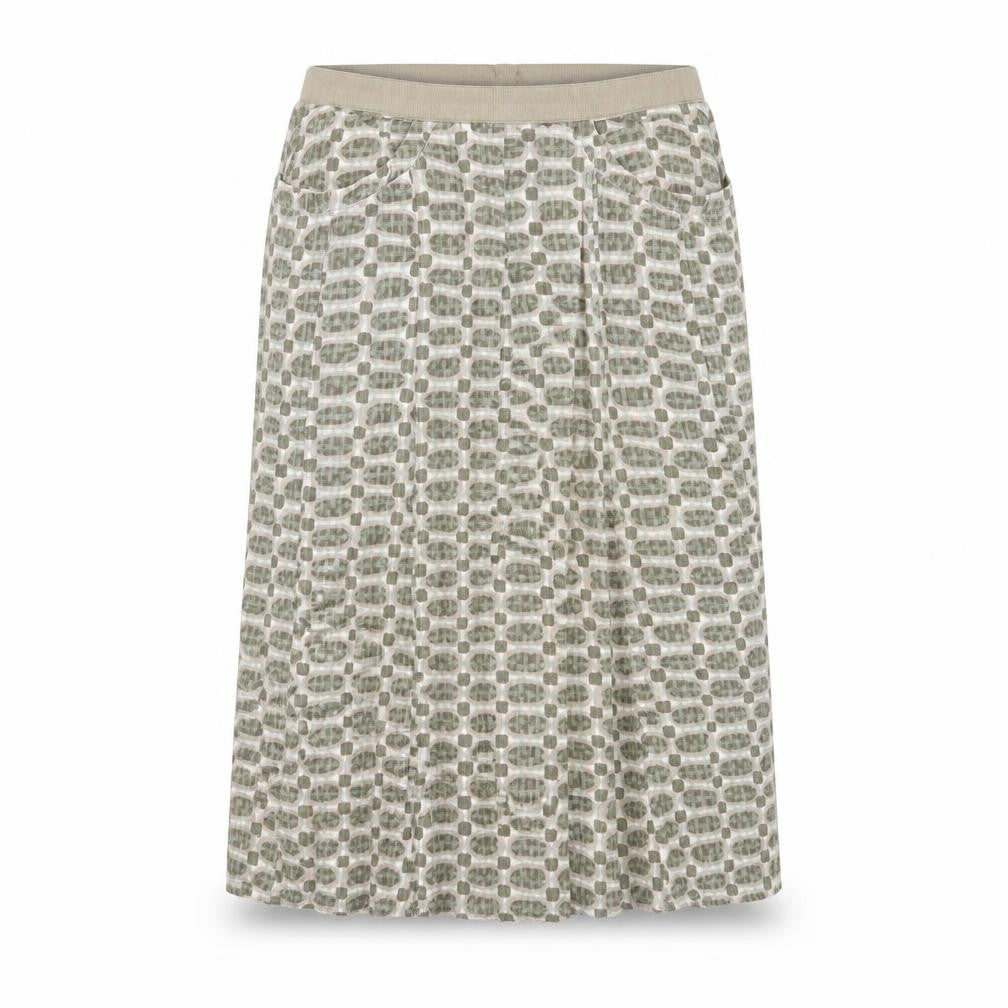 Preworn Womens Brown Geometric Viscose Straight & Pencil Skirt Size M Zip