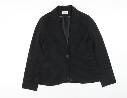 Atmosphere Womens Blue Striped Jacket Blazer Size 16 Button