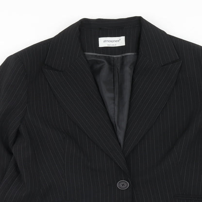 Atmosphere Womens Blue Striped Jacket Blazer Size 16 Button