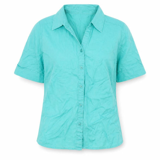 Marks and Spencer Womens Blue Lyocell Basic Button-Up Size 12 Collared