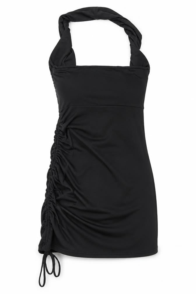 D&M Womens Black Polyester Mini Size S Halter Pullover
