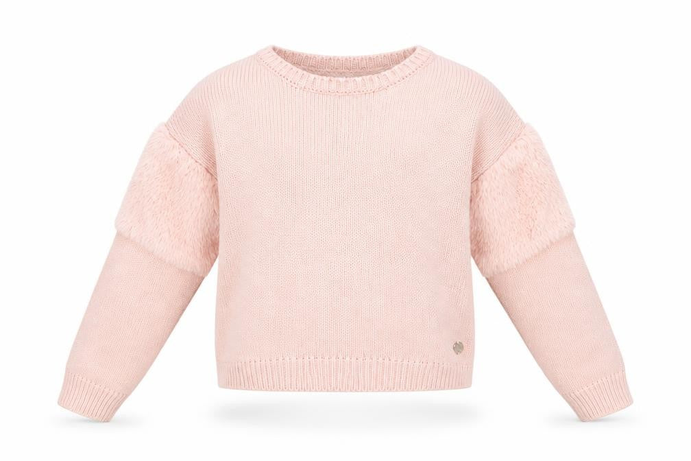 Preworn Girls Pink Round Neck Cotton Pullover Jumper Size 5-6 Years Pullover
