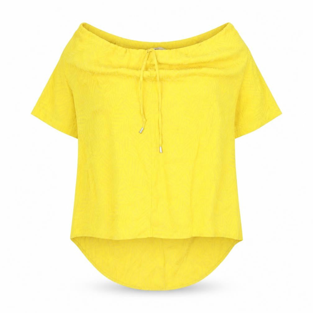 NEXT Womens Yellow Polyester Basic Blouse Size 18 Boat Neck