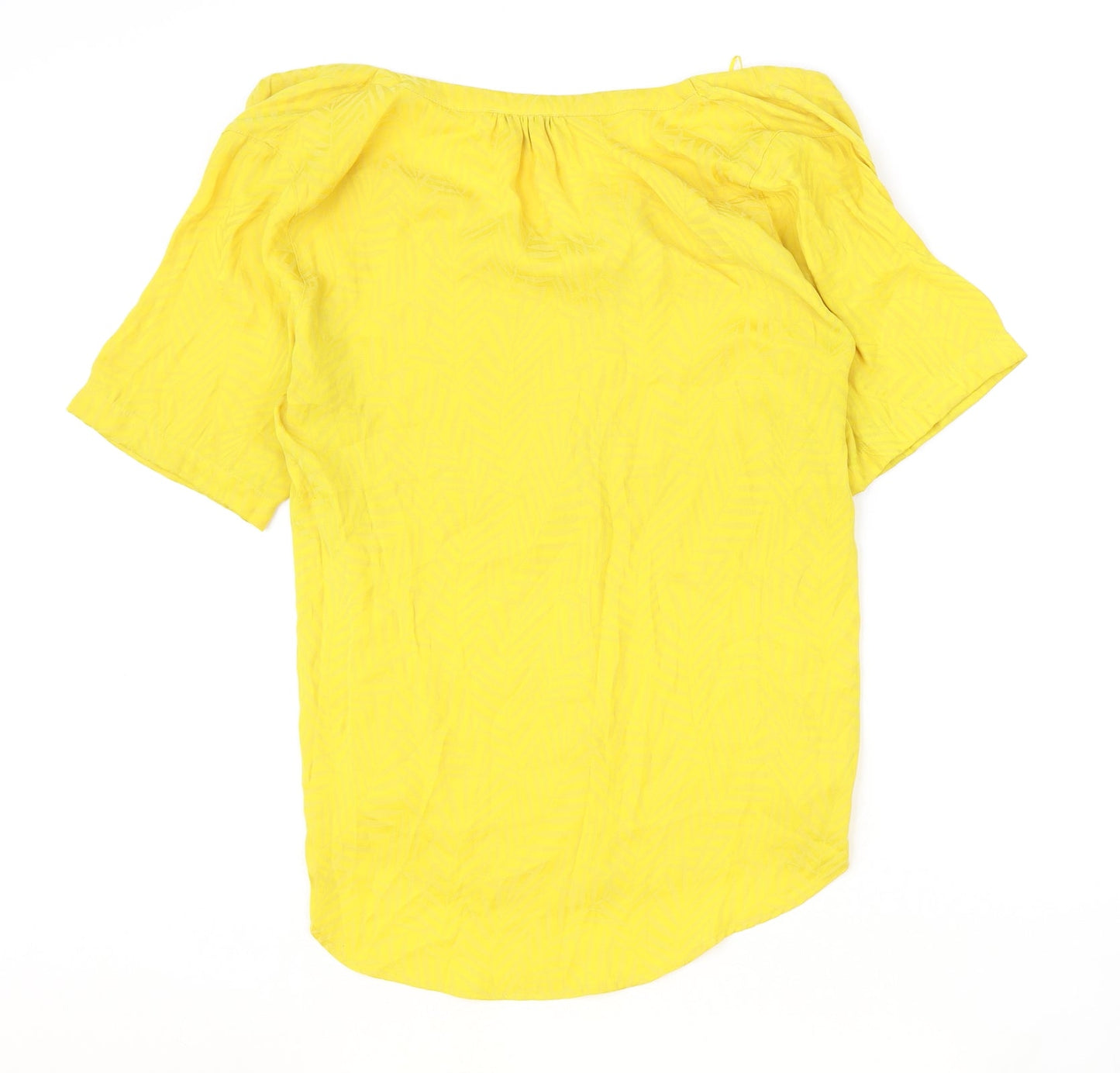 NEXT Womens Yellow Polyester Basic Blouse Size 18 Boat Neck