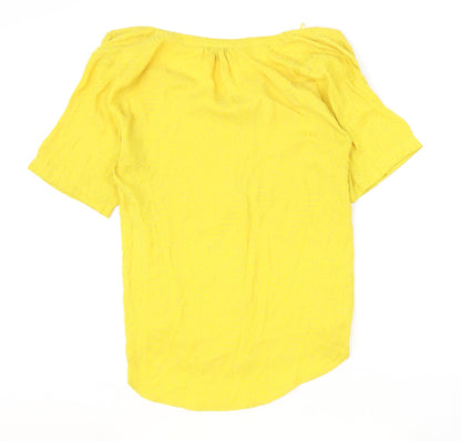 Next Womens Yellow Polyester Basic Blouse Size 18 Boat Neck