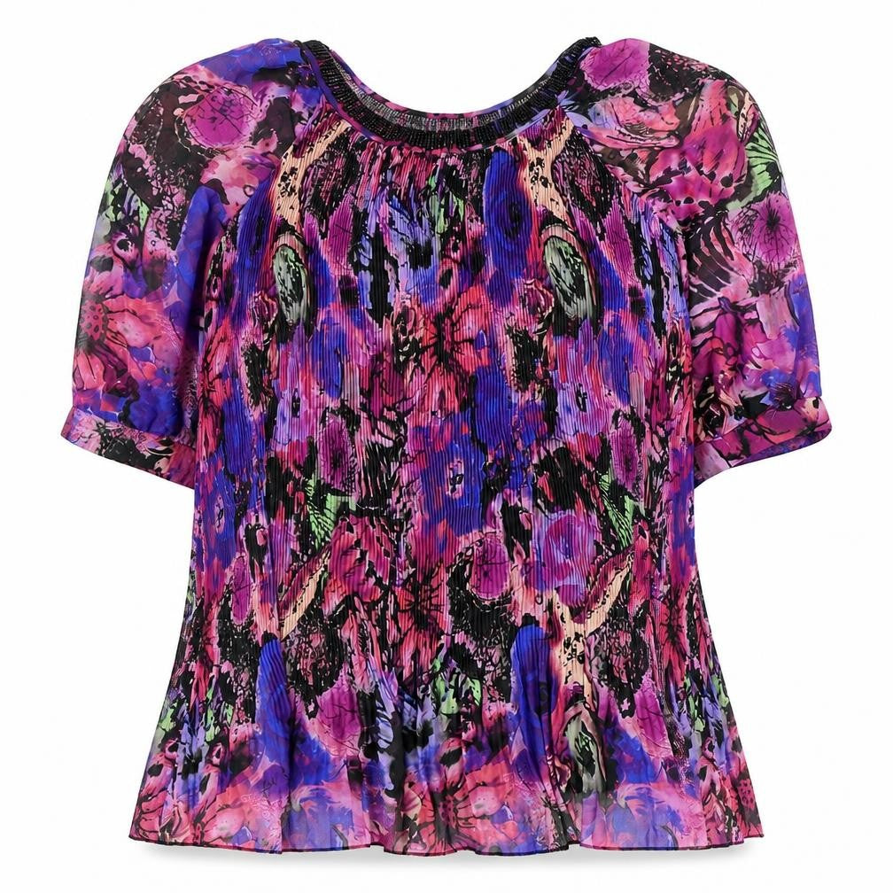 LOVE&ROBE Womens Multicoloured Geometric Polyester Basic Blouse Size 12 Round Neck