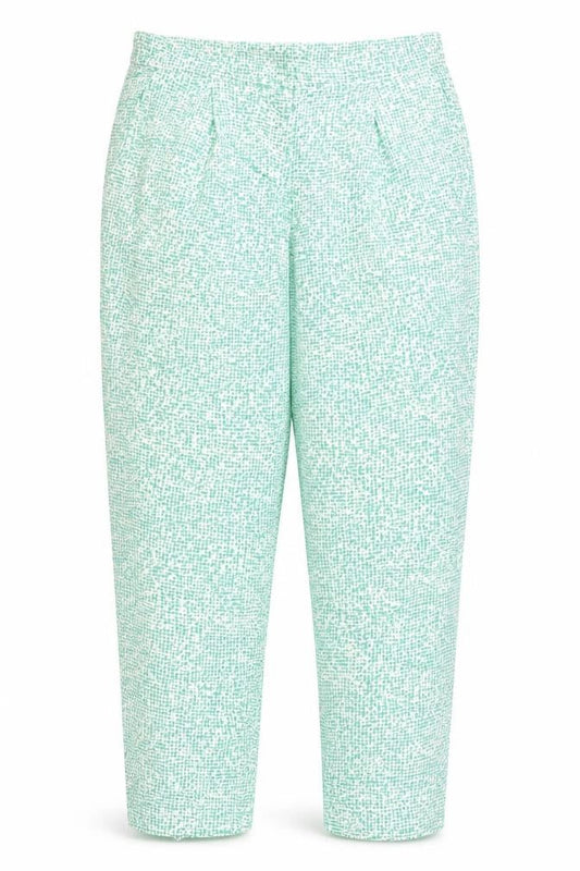 COS Womens Green Geometric Viscose Carrot Trousers Size 10 Regular Zip