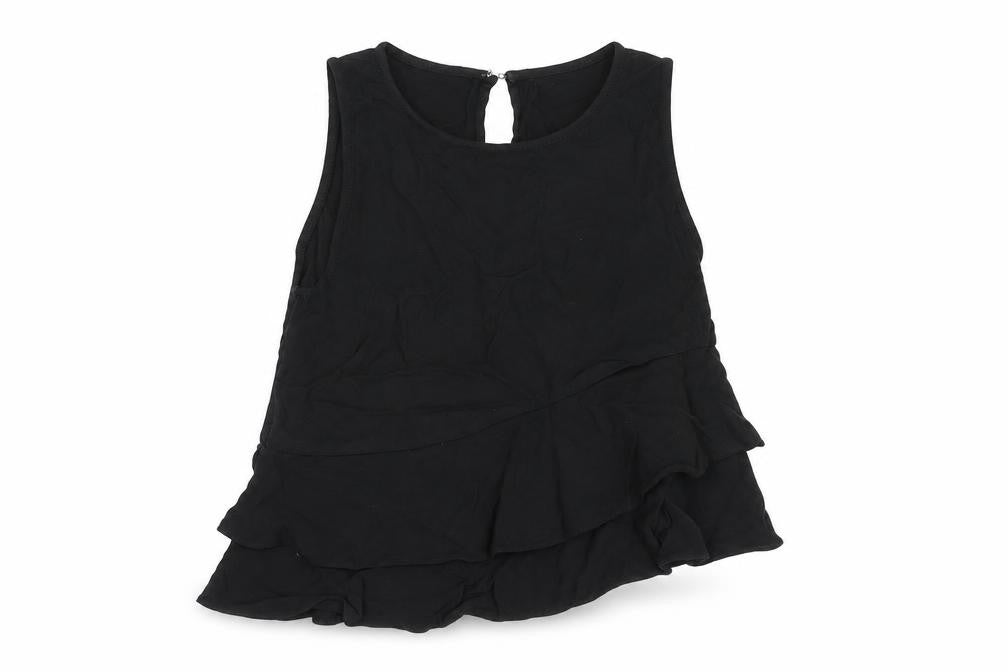 H&M Womens Black Viscose Basic Tank Size 8 Scoop Neck - Asymmetric