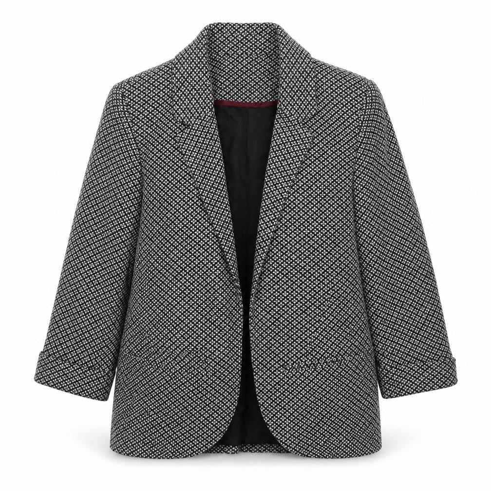 Topshop Womens Black Geometric Jacket Blazer Size 8