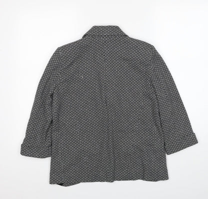 Topshop Womens Black Geometric Jacket Blazer Size 8