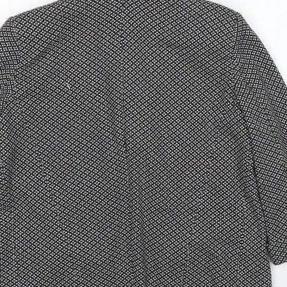 Topshop Womens Black Geometric Jacket Blazer Size 8