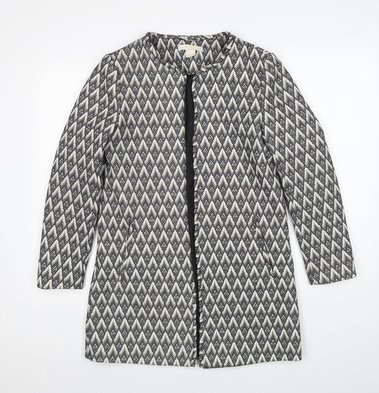 H&M Womens Black Geometric Jacket Blazer Size 8