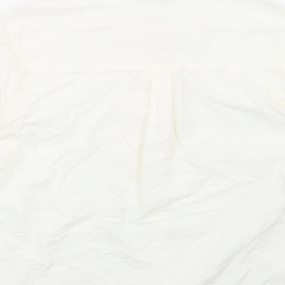 Marks & Spencer Womens White Modal Basic Button-Up Size 16 Round Neck