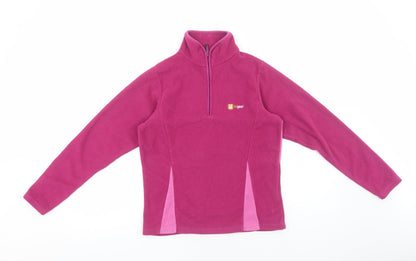 Hi Gear Womens Pink Colourblock Polyester Pullover Sweatshirt Size 8 Pullover