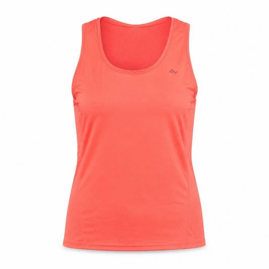 Quechua Womens Red Polyester Basic Tank Size S Scoop Neck Pullover
