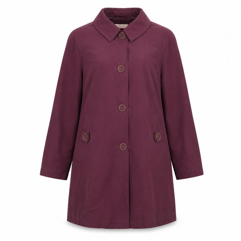 John Lewis Womens Purple Overcoat Coat Size 16 Button