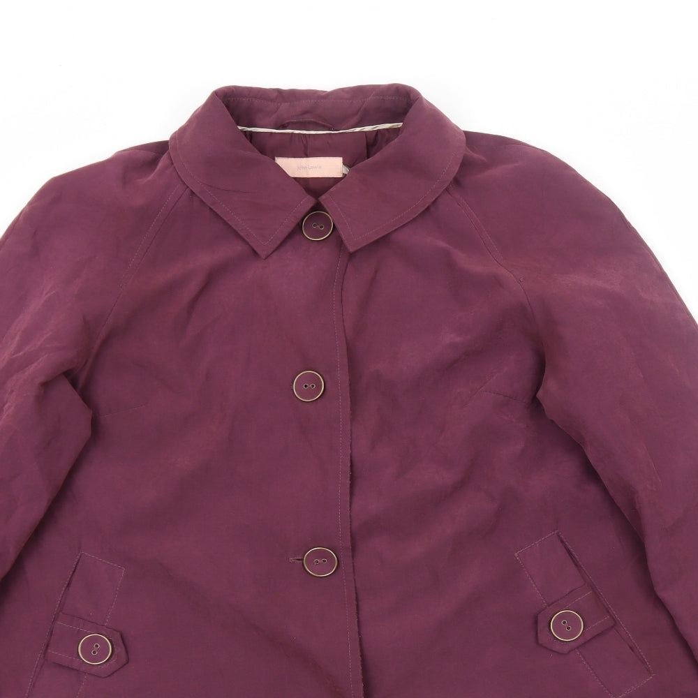 John Lewis Womens Purple Overcoat Coat Size 16 Button