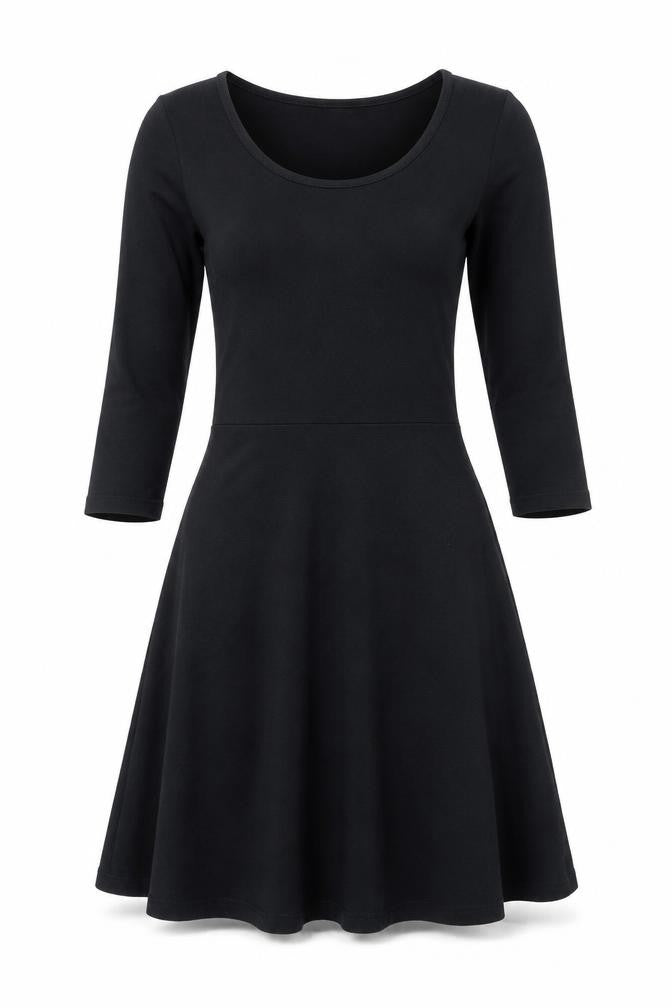 Primark Womens Black Viscose Fit & Flare Size 6 Scoop Neck Pullover