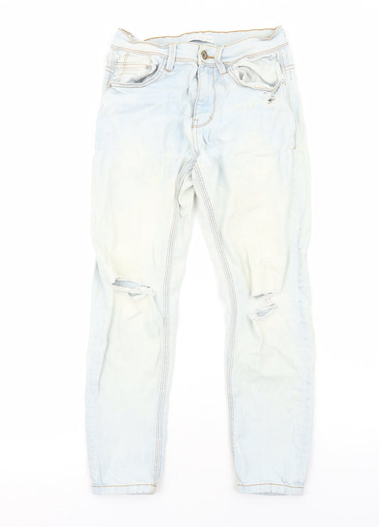Preworn Womens Blue Cotton Skinny Jeans Size 10 Regular Zip