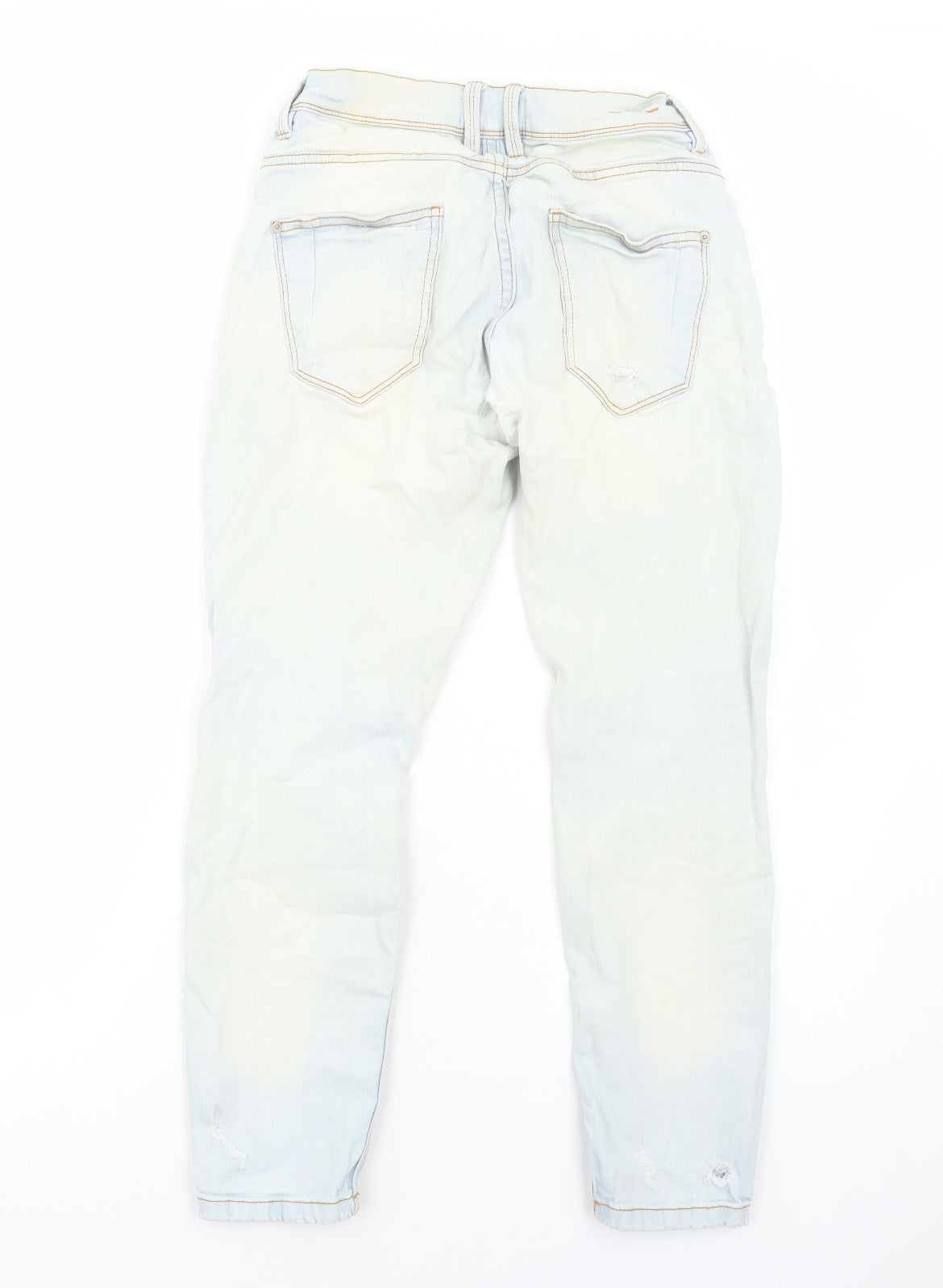 Preworn Womens Blue Cotton Skinny Jeans Size 10 Regular Zip