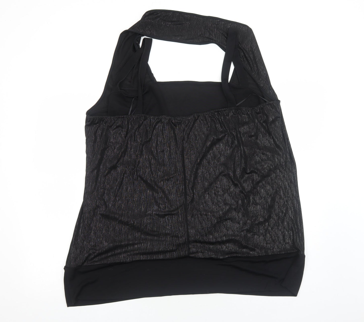 Yours Womens Black Polyamide Basic Blouse Size L Halter - Ruched Front