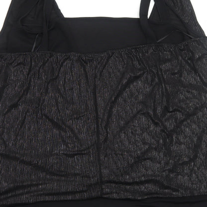 Yours Womens Black Polyamide Basic Blouse Size L Halter - Ruched Front