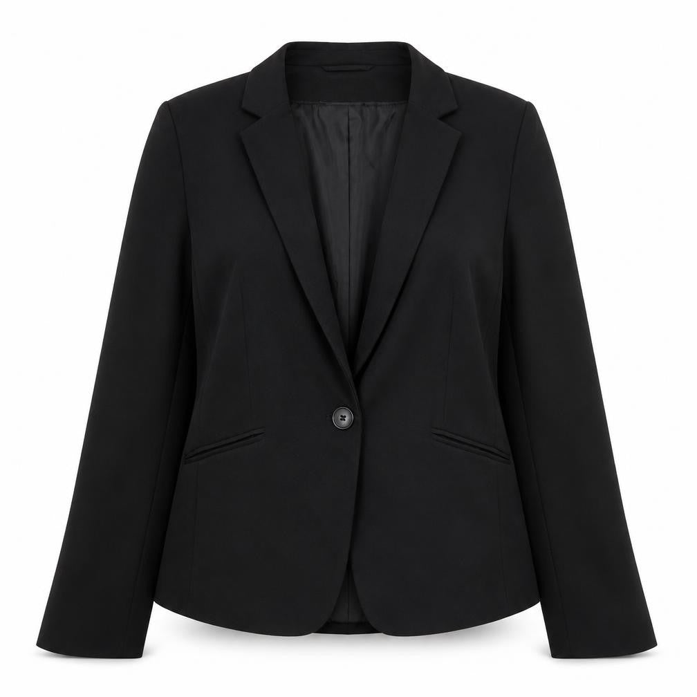H&M Womens Black Polyester Jacket Blazer Size 10