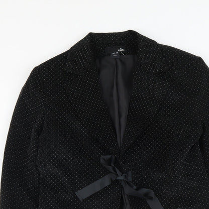 H&M Womens Black Polyester Jacket Blazer Size 10