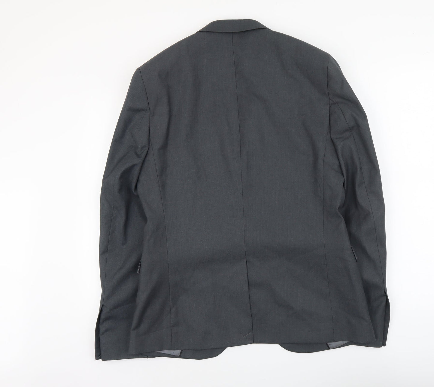 Topman Mens Grey Polyester Jacket Suit Jacket Size L Regular