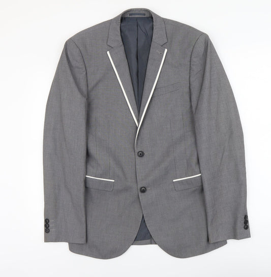 NEXT Mens Grey Polyester Jacket Suit Jacket Size S Regular
