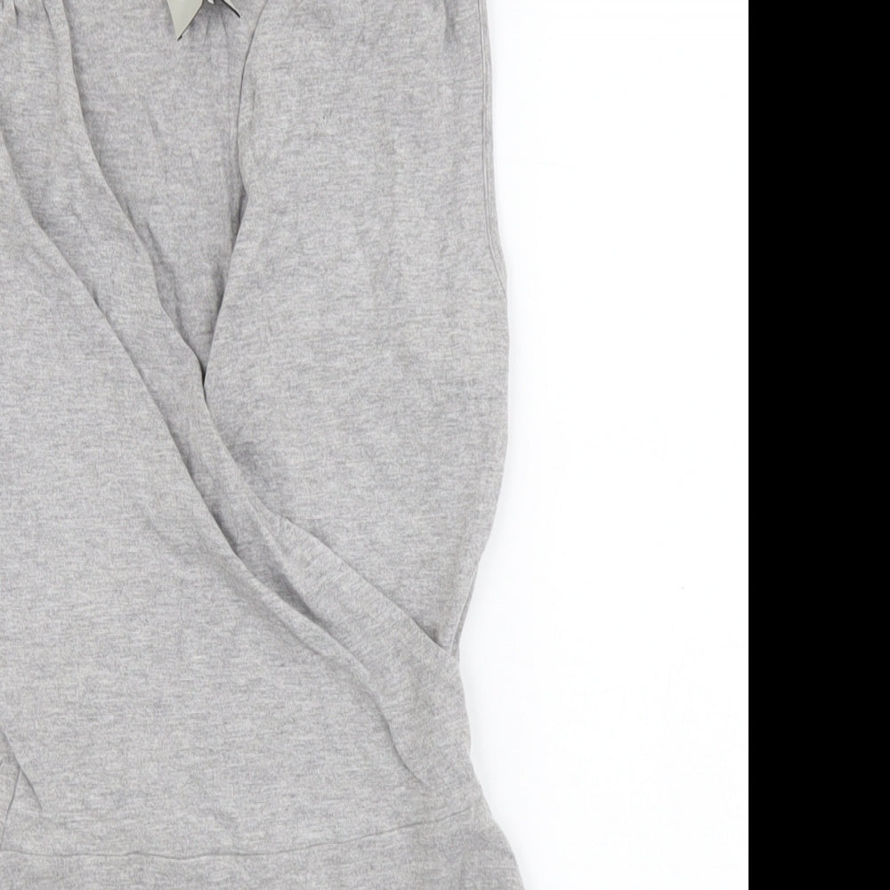 ASOS Womens Grey Cotton Bodysuit One-Piece Size 8 Snap