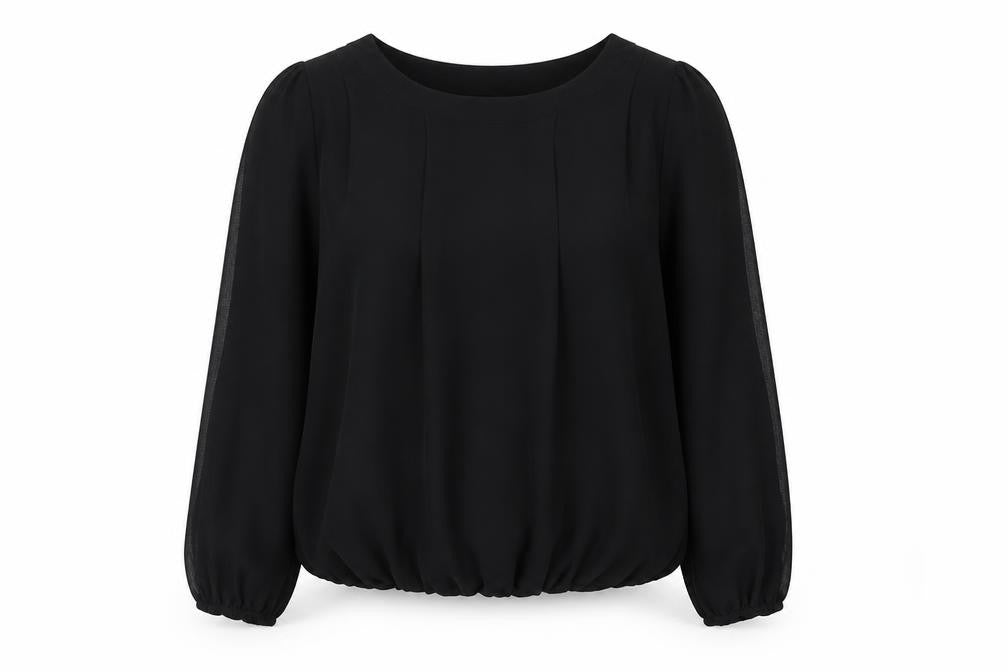 Papaya Womens Black Polyester Basic Blouse Size 12 Boat Neck