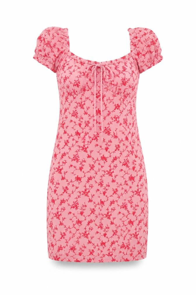 Motel Womens Pink Floral Polyester A-Line Size XS V-Neck Pullover