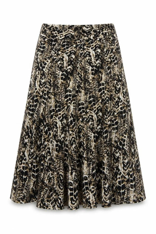 Alexara Womens Brown Geometric Viscose Flare Skirt Size 12