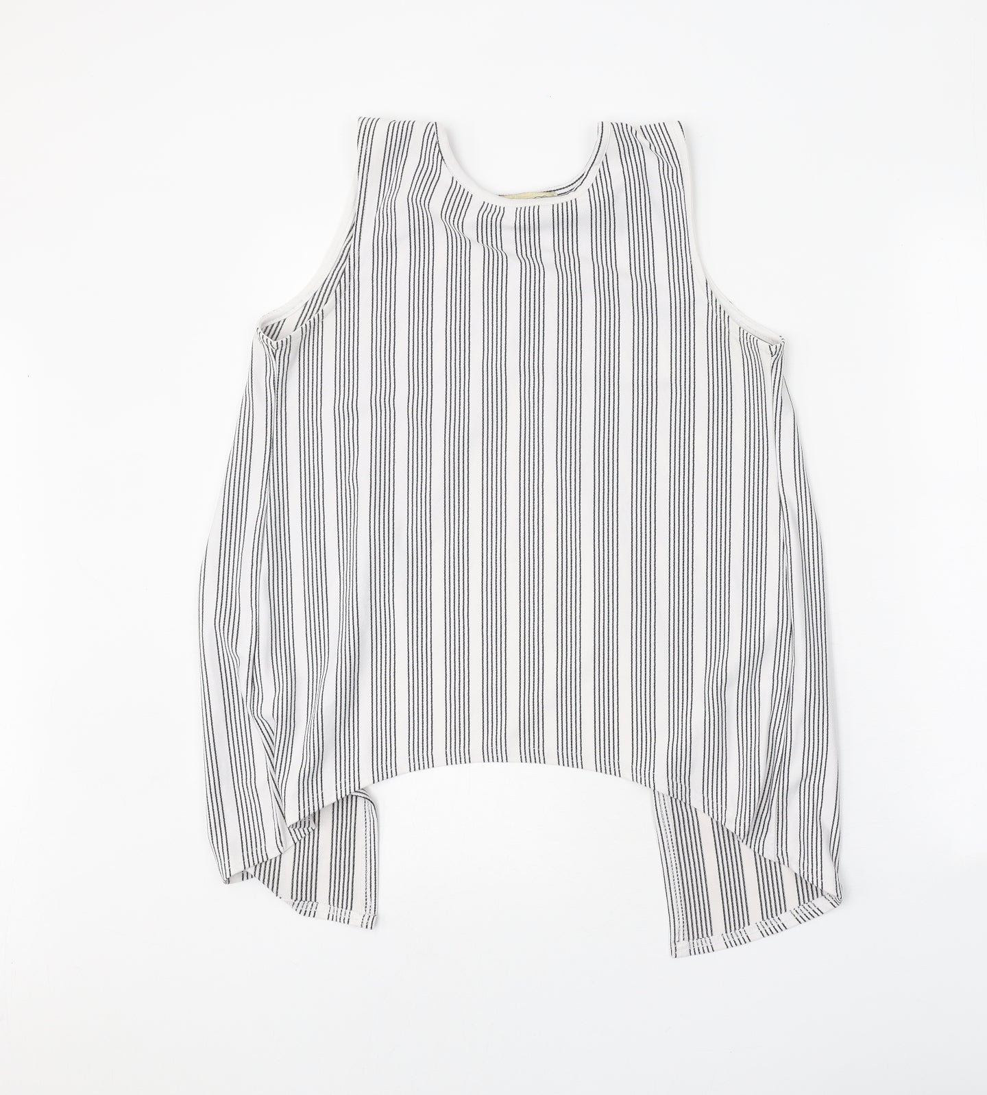 Cameo Rose Womens White Striped Polyester Basic Tank Size 12 Round Neck - Open Back