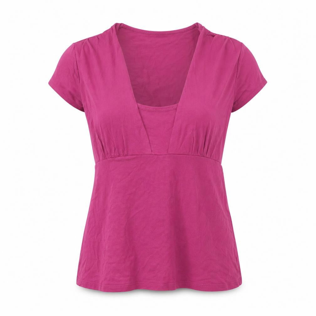Autograph Womens Pink Viscose Basic T-Shirt Size 14 Scoop Neck