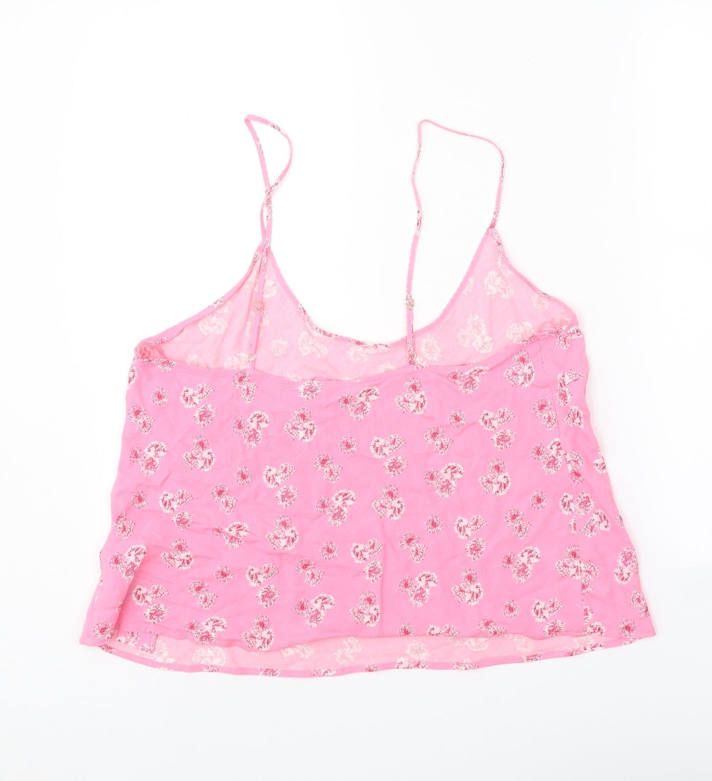 Marks and Spencer Womens Pink Floral Viscose Camisole Tank Size 12 Scoop Neck