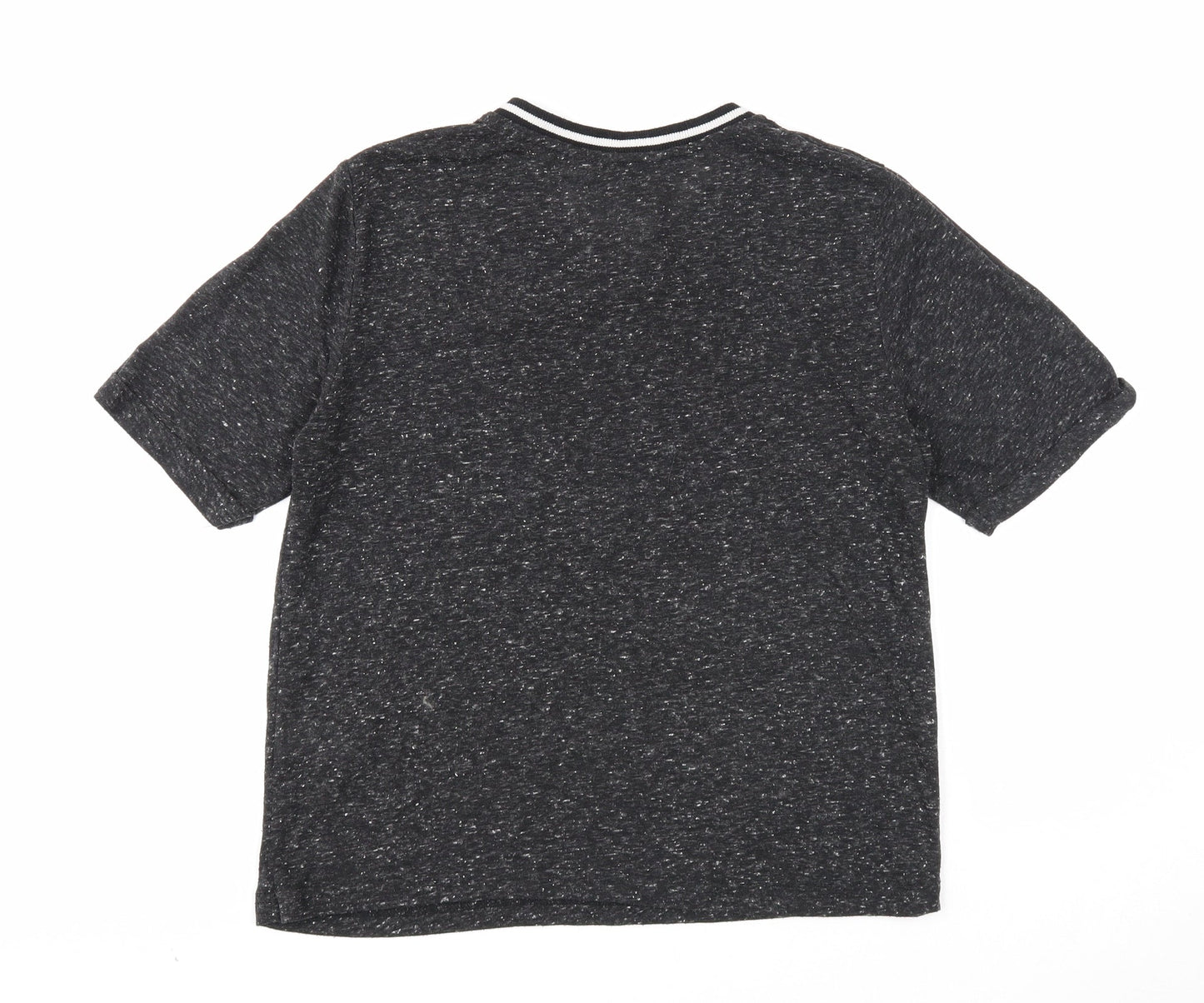 Papaya Womens Black Cotton Basic T-Shirt Size 10 Round Neck - Weekend