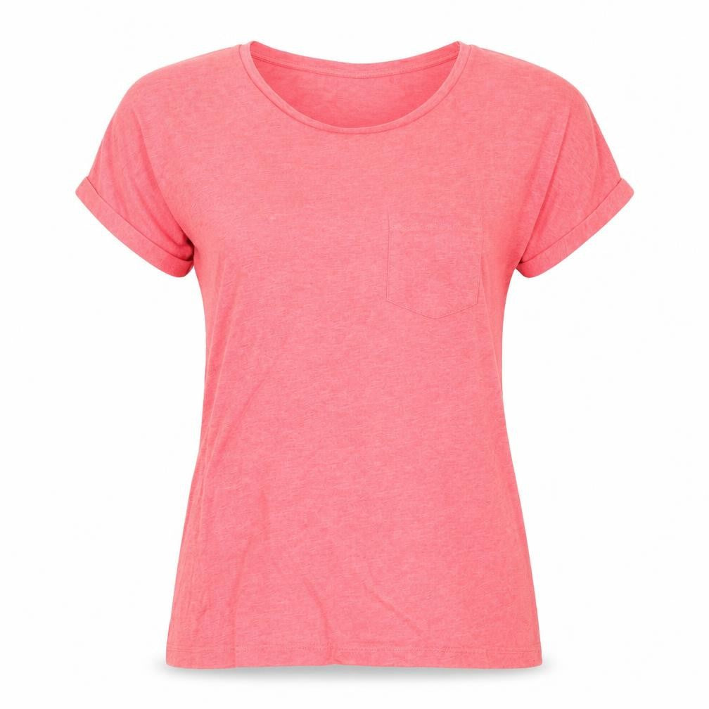 Warehouse Womens Red Polyester Basic T-Shirt Size 8 Round Neck