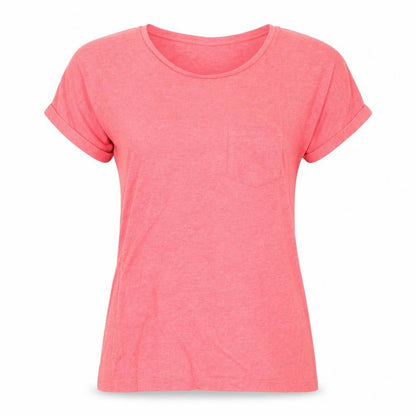 Warehouse Womens Red Polyester Basic T-Shirt Size 8 Round Neck
