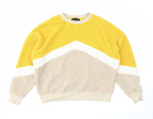New Look Womens Beige Round Neck Polyester Pullover Jumper Size 8