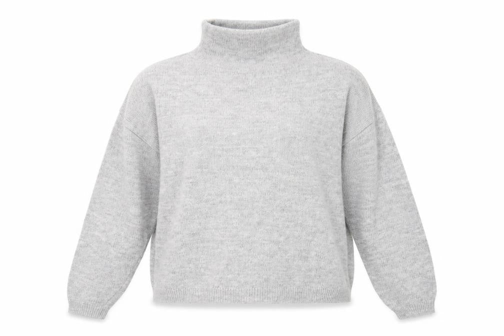 New Look Womens Grey High Neck Acrylic Pullover Jumper Size L
