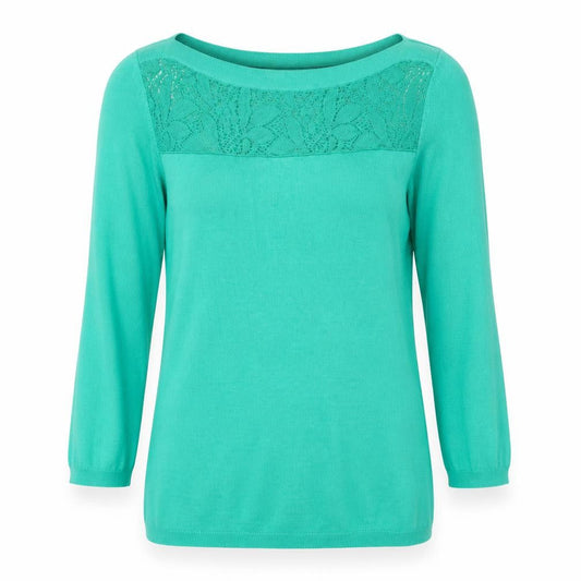 Per Una Womens Green Boat Neck Viscose Pullover Jumper Size 8