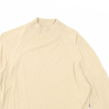 George Womens Beige Mock Neck Acrylic Pullover Jumper Size 12
