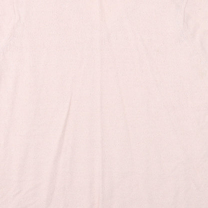 Berkertex Womens Pink V-Neck Geometric Acrylic Pullover Jumper Size 18