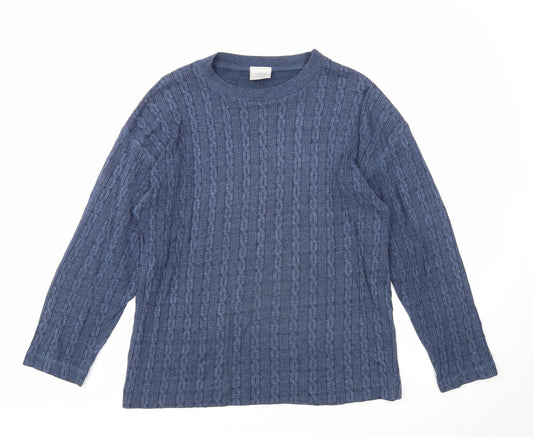 NEXT Womens Blue Polyester Basic Blouse Size S Scoop Neck