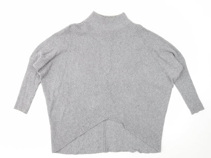 Nine Womens Grey Mock Neck Acrylic Pullover Jumper Size 12