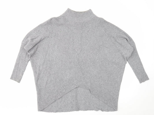 Nine Womens Grey Mock Neck Acrylic Pullover Jumper Size 12